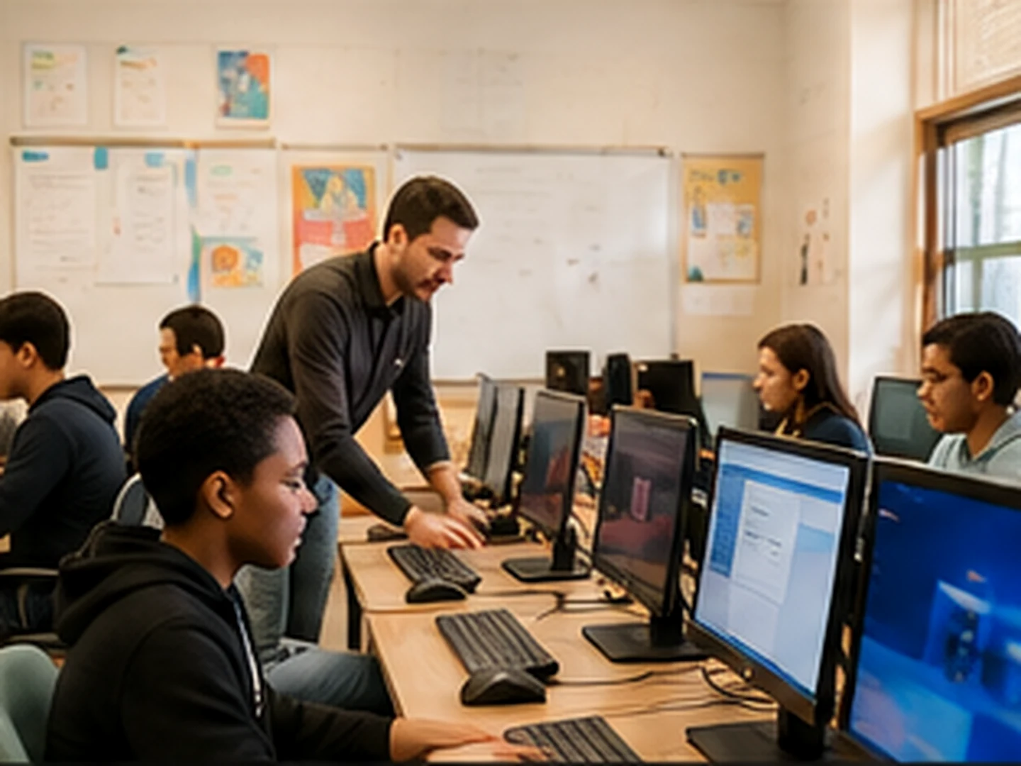 A bright classroom environment